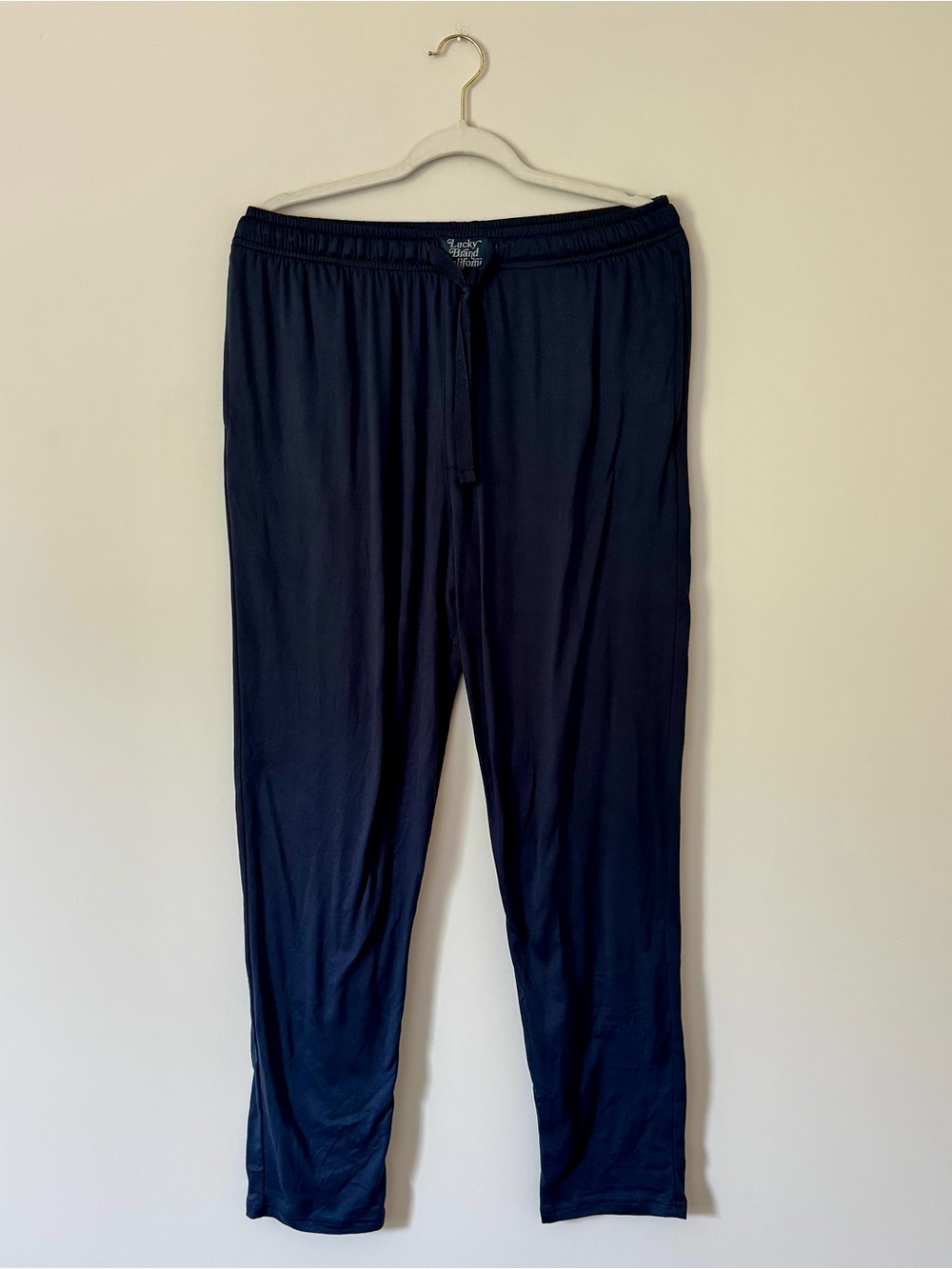 Lucky Brand Jersey Knit Casual Pajama Lounge Pants, Navy Blue – Men’s Size Large